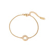 Titanium Steel Geometric Inlaid Zircon Women's Fashion Ring And Bracelet Hand Jewelry Electroplated
