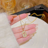 Titanium Steel Geometric Inlaid Zircon Women's Light Luxury Pendant Necklace