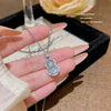 Titanium Steel Geometric Inlaid Zircon Women's Light Luxury Pendant Necklace