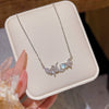 Titanium Steel Geometric Inlaid Zircon Women's Light Luxury Pendant Necklace