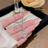 Titanium Steel Geometric Inlaid Zircon Women's Light Luxury Pendant Necklace