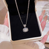 Titanium Steel Geometric Inlaid Zircon Women's Light Luxury Pendant Necklace