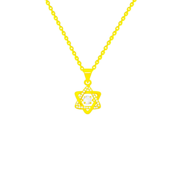 Titanium Steel Geometric Inlaid Zircon Women's Light Luxury Pendant Necklace