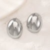 Titanium Steel Geometric Irregular Square Concave Ear Studs With Hammer Pattern And Electroplating For Women