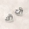 Titanium Steel Geometric Irregular Square Concave Ear Studs With Hammer Pattern And Electroplating For Women
