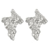 Titanium Steel Geometric Irregular Square Concave Ear Studs With Hammer Pattern And Electroplating For Women