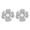 Titanium Steel Geometric Irregular Square Concave Ear Studs With Hammer Pattern And Electroplating For Women