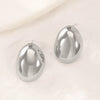 Titanium Steel Geometric Irregular Square Concave Ear Studs With Hammer Pattern And Electroplating For Women