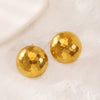 Titanium Steel Geometric Irregular Square Concave Ear Studs With Hammer Pattern And Electroplating For Women