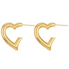 Titanium Steel Geometric Irregular Square Concave Ear Studs With Hammer Pattern And Electroplating For Women