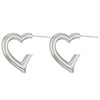 Titanium Steel Geometric Irregular Square Concave Ear Studs With Hammer Pattern And Electroplating For Women