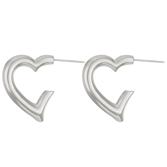Titanium Steel Geometric Irregular Square Concave Ear Studs With Hammer Pattern And Electroplating For Women