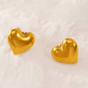 Titanium Steel Geometric Irregular Square Concave Ear Studs With Hammer Pattern And Electroplating For Women