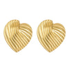 Titanium Steel Geometric Irregular Square Concave Ear Studs With Hammer Pattern And Electroplating For Women