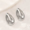 Titanium Steel Geometric Irregular Square Concave Ear Studs With Hammer Pattern And Electroplating For Women