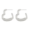 Titanium Steel Geometric Irregular Square Concave Ear Studs With Hammer Pattern And Electroplating For Women