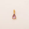 Titanium Steel Geometric 18K Gold Electroplated Birthstone Pendant Necklace With O Word Chain