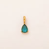 Titanium Steel Geometric 18K Gold Electroplated Birthstone Pendant Necklace With O Word Chain