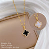 Titanium Steel Geometric Light Luxury Microinlaid Electroplating Women's Necklace Earrings Set