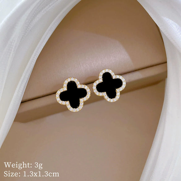 Titanium Steel Geometric Light Luxury Microinlaid Electroplating Women's Necklace Earrings Set