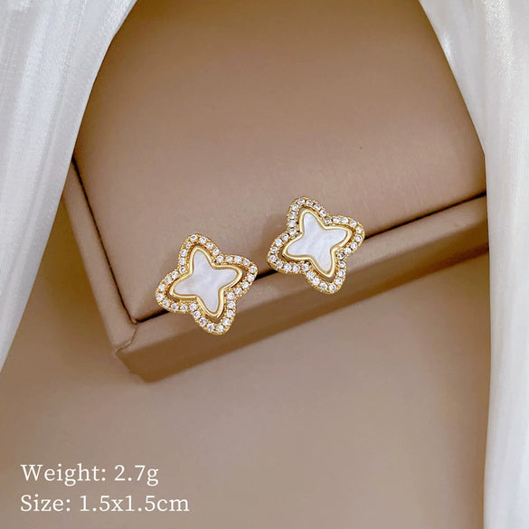 Titanium Steel Geometric Light Luxury Natural Style Necklace And Earrings Set With Electroplating Treatment