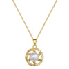 Titanium Steel Geometric Light Luxury Rotating Pearl Earrings Necklace Set With Electroplating