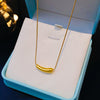 Titanium Steel Geometric Light Luxury Snake Bone Chain Necklace With Eggplant Pendant For Women Electroplated