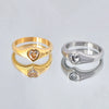 Titanium Steel Geometric Love Heart Shaped Diamond Ring For Ladies