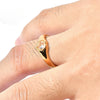 Titanium Steel Geometric Love Heart Shaped Diamond Ring For Ladies