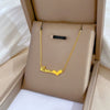 Titanium Steel Geometric Love Letter Minimalistic Electroplated Necklace For Unisex