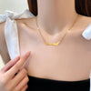 Titanium Steel Geometric Love Letter Minimalistic Electroplated Necklace For Unisex