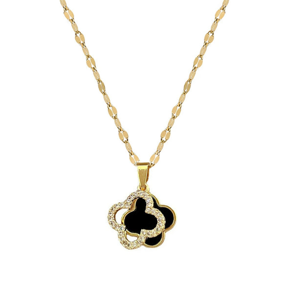 Titanium Steel Geometric Lucky Grass Jewelry Set With Electroplating For Women Minimalist Style