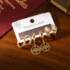 Titanium Steel Geometric Lucky Tree Earrings Set For Women With Electroplating Design Simple Style