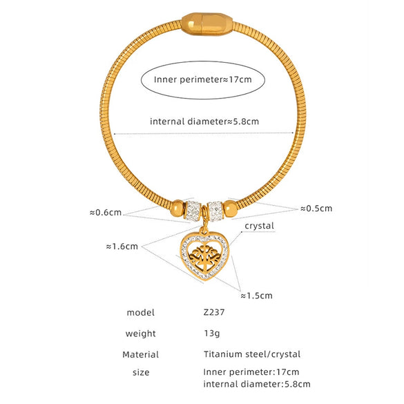 316L Stainless Steel Geometric Magnetic Pendant Bracelet Jewelry Electroplated For Women
