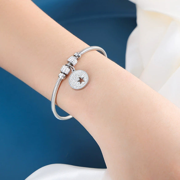 316L Stainless Steel Geometric Magnetic Pendant Bracelet Jewelry Electroplated For Women