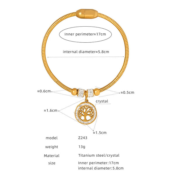 316L Stainless Steel Geometric Magnetic Pendant Bracelet Jewelry Electroplated For Women