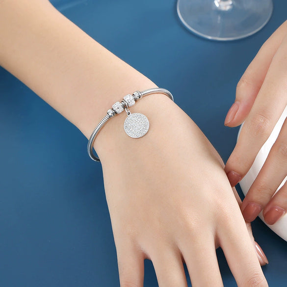 316L Stainless Steel Geometric Magnetic Pendant Bracelet Jewelry Electroplated For Women