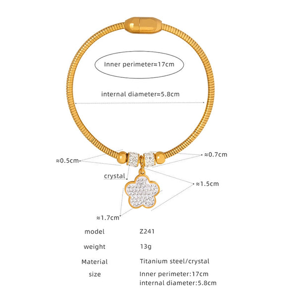 316L Stainless Steel Geometric Magnetic Pendant Bracelet Jewelry Electroplated For Women