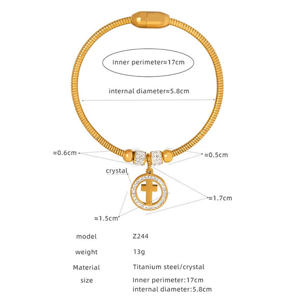 316L Stainless Steel Geometric Magnetic Pendant Bracelet Jewelry Electroplated For Women