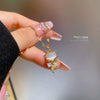 Titanium Steel Geometric Microinlaid Real Gold Fox Opal Women's Necklace With Diamond Design