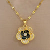 Titanium Steel Geometric Microinlaid Women's Necklace Earrings Set With Electroplating