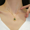 Titanium Steel Geometric Microinlaid Women's Necklace Earrings Set With Electroplating