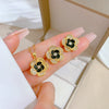 Titanium Steel Geometric Microinlaid Women's Necklace Earrings Set With Electroplating