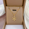 Titanium Steel Geometric Microinlaid Zircon Sprouting Large Flower Women's Necklace Copper Electroplated Gold Pendant