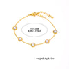 Titanium Steel Geometric Minimalist O Chain Pearl Necklace And Bracelet Jewelry With Electroplating For Women