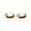Titanium Steel Geometric Multicolor Zircon Earrings With 18K Gold Plated Electroplating Light Luxury Style Unisex