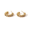 Titanium Steel Geometric Multicolor Zircon Earrings With 18K Gold Plated Electroplating Light Luxury Style Unisex