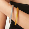 316L Stainless Steel Geometric Multilayer Line Twist Open Bracelet With Electroplating And French Retro Style