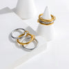 Titanium Steel Geometric Multiring Combination Women's Ring Electroplated