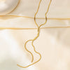 Titanium Steel Geometric Niche Necklace With Long Tassel Snake Bone Chain And Earrings Luxury Style